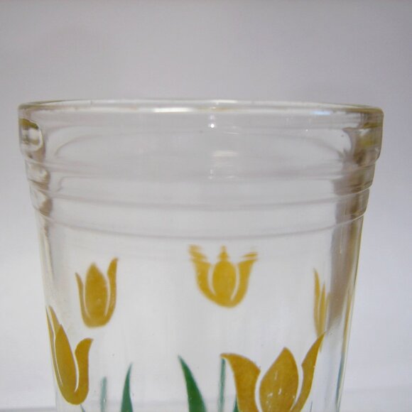 Vintage Swanky Swig Yellow Tulips 3 7/8" Glass, 3 Ring Top, Single Replacement - Picture 4 of 5